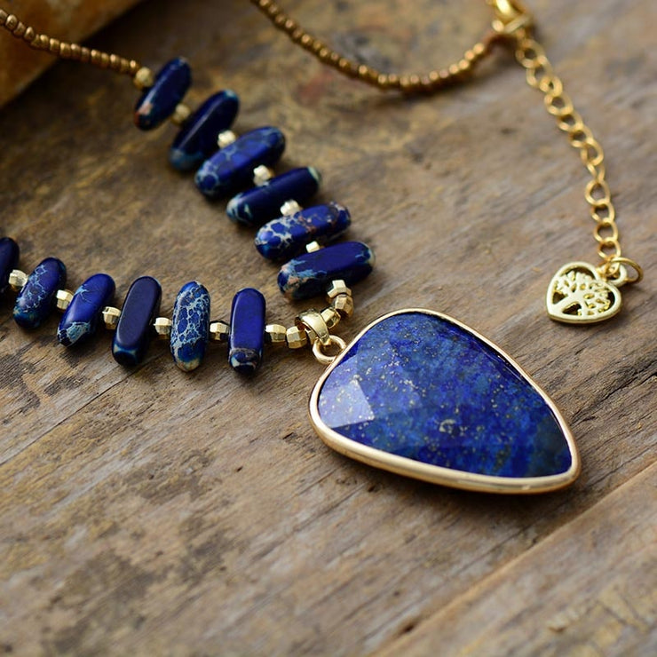 "Seshat" Halskette in Lapis-Lazuli