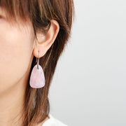 Ohrringe "Wassertropfen" in rosa Quarz